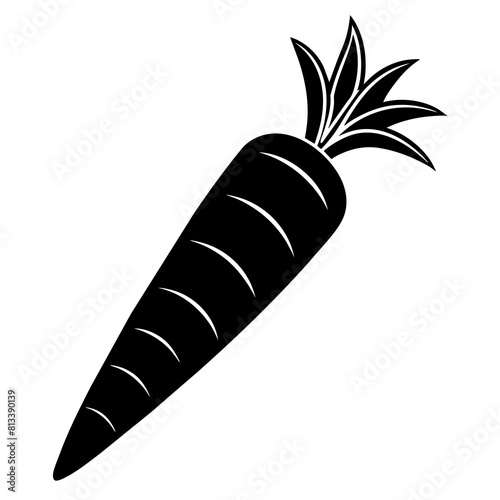 Carrot vector art silhouette illustration