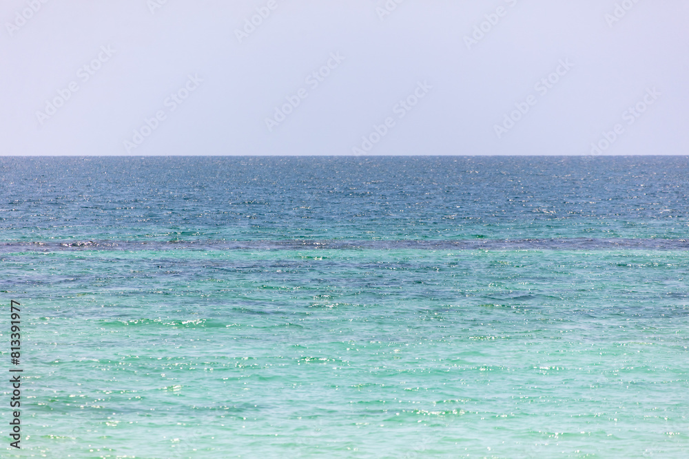 Blue surface of water in the sea. Horizon Blue surface of water in the sea. Horizon