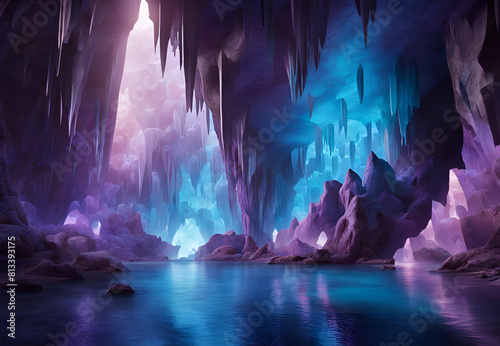 Luminous Crystal Chasm: Immersed in Subterranean Wonder