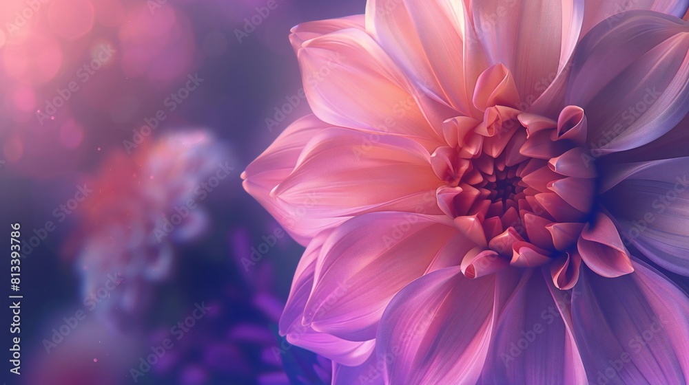 Fototapeta premium Dahlia blooms stretching toward the moon, petals shimmering in its light.