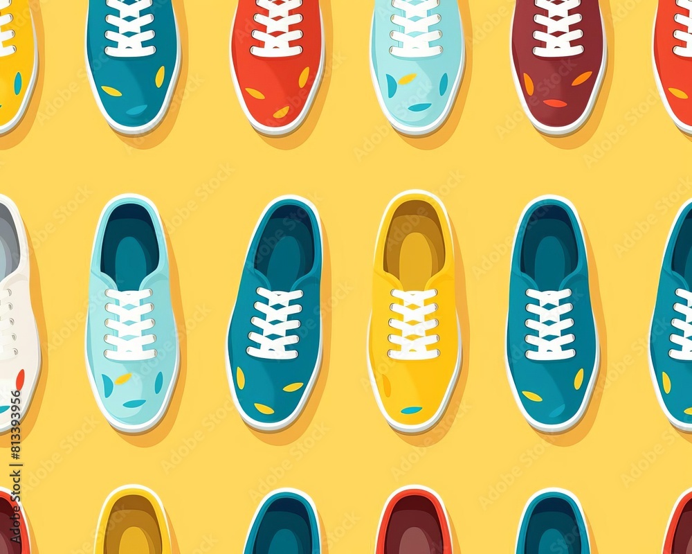 Pattern shoes flat design top view footwear fashion theme animation Complementary Color Scheme Pattern shoes flat design top view footwear fashion theme animation Complementary Color Scheme