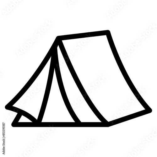 Camping tent at outdoor camp icon for apps and websites