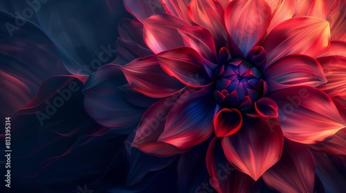 the ethereal beauty of Dahlia petals adorning the nocturnal pathway, aglow under the moon's gentle gaze. photo