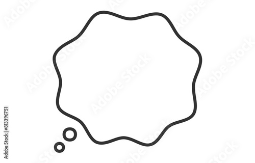 考え中のシンプルなもやもやふきだし【ベクターイラスト素材】