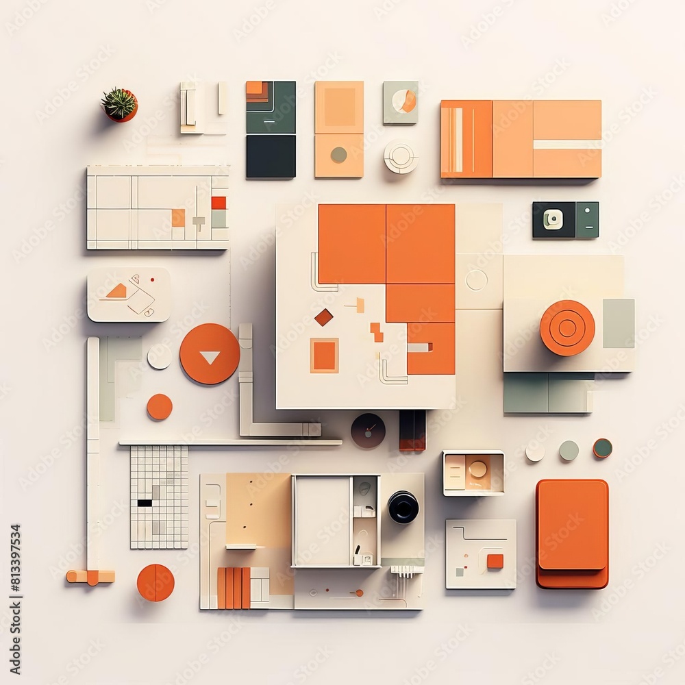 Product base flat design top view architectural theme animation Complementary Color Scheme Product base flat design top view architectural theme animation Complementary Color Scheme