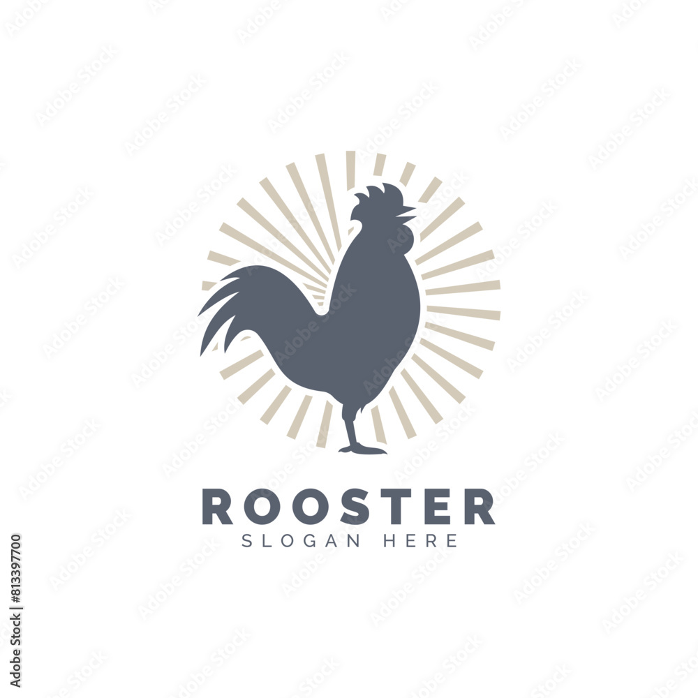 Obraz premium Rooster icon template design vector icon illustration