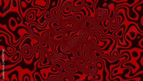 Mesmerizing Fluid Motion in a Turbulent Chaotic Red and Black Background  - Psychedelic Retro Groove