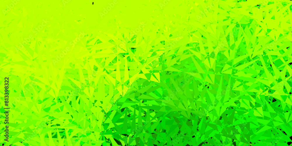 Fototapeta premium Light green, yellow vector texture with random triangles.