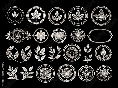 Line art element vintage decoration