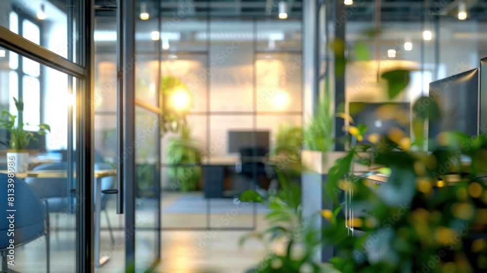 Beautiful blurred background of a light modern office interior with beautiful lighting. blurred background of an open space in the business center. Beautiful blurred background of a light modern office interior with beautiful lighting. blurred background of an open space in the business center.