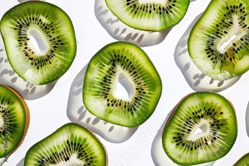 Thin kiwi fruit slices