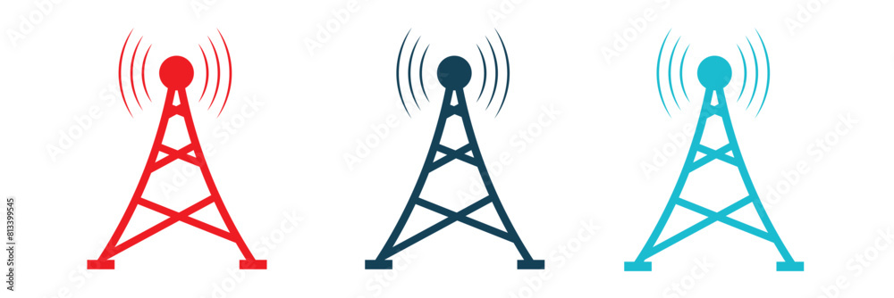 Fototapeta premium Gsm tower icon. Outline gsm tower vector icon for web design isolated on white background