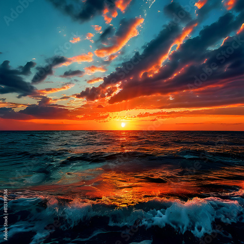 sunset over the ocean © Urooj safder