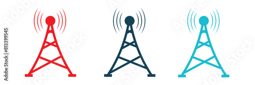 Gsm tower icon. Outline gsm tower vector icon for web design isolated on white background