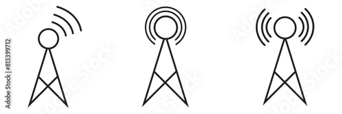 Gsm tower icon. Outline gsm tower vector icon for web design isolated on white background