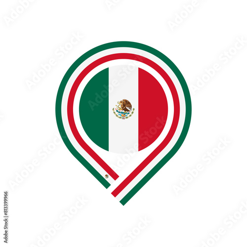 map pin icon of mexico flag. vector illustration isolated on white background