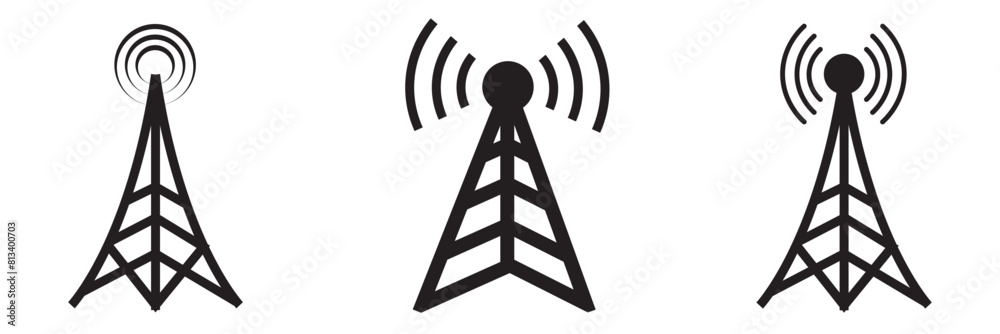 Transmitter antenna symbol. signal tower icon. Communication antenna simple Transmitter antenna symbol. signal tower icon. Communication antenna simple