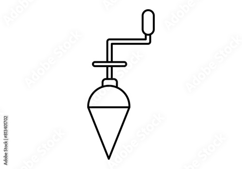 Icono negro de taladro manual.