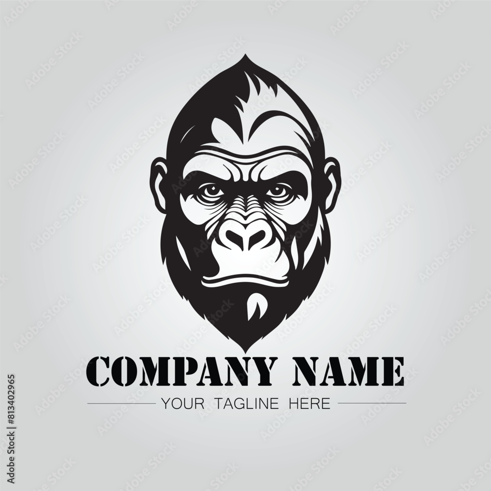 Gorilla Head symbol logo company vector image on the white background Gorilla Head symbol logo company vector image on the white background