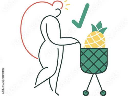 Woman bought a pineapple