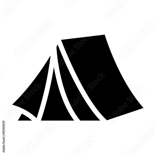 Camping tent at outdoor camp icon for apps and websites