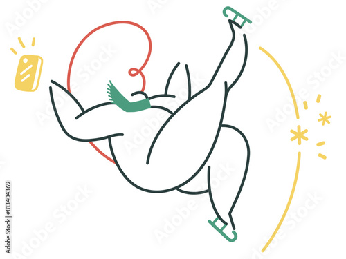 Girl falls on skates