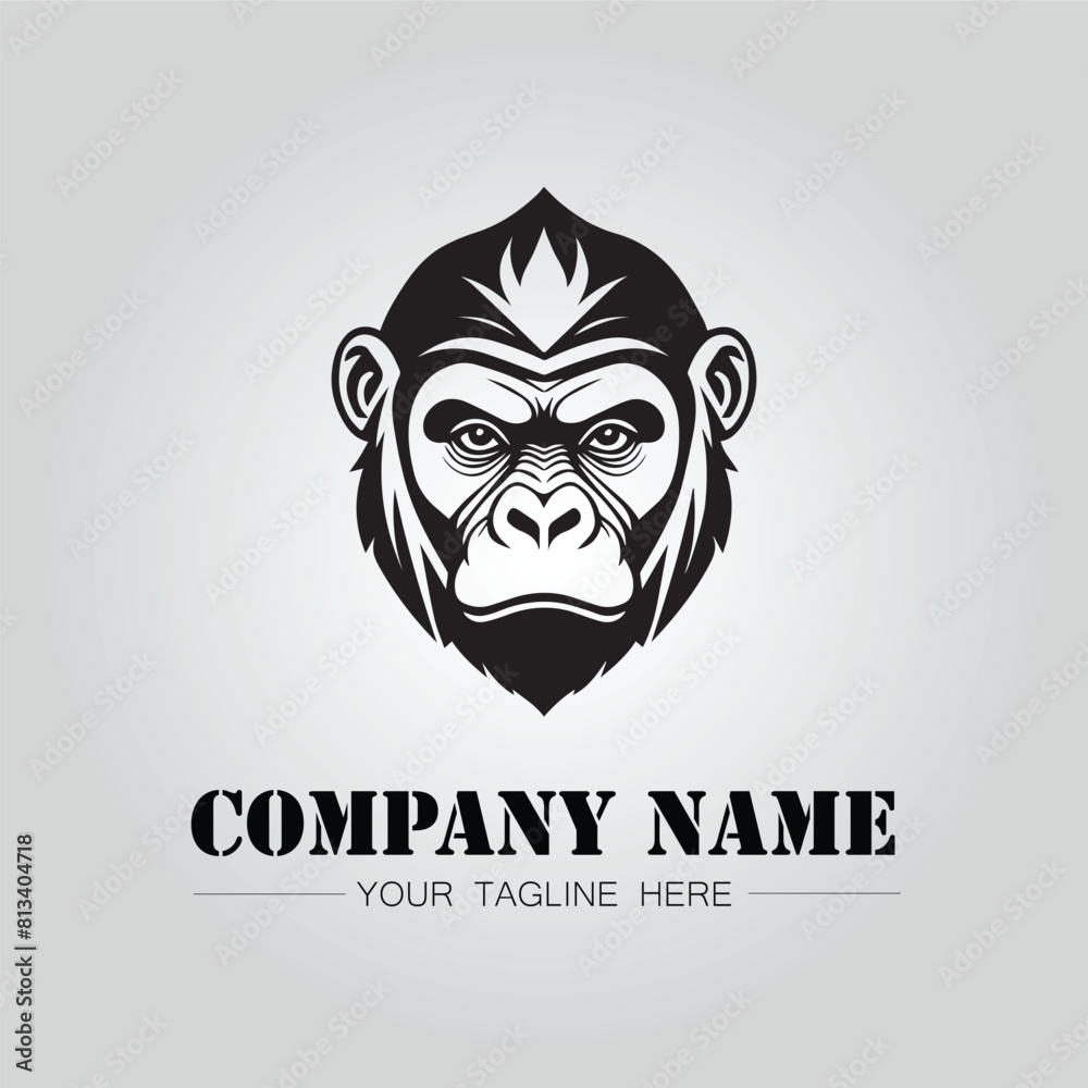 Gorilla Head symbol logo company vector image on the white background