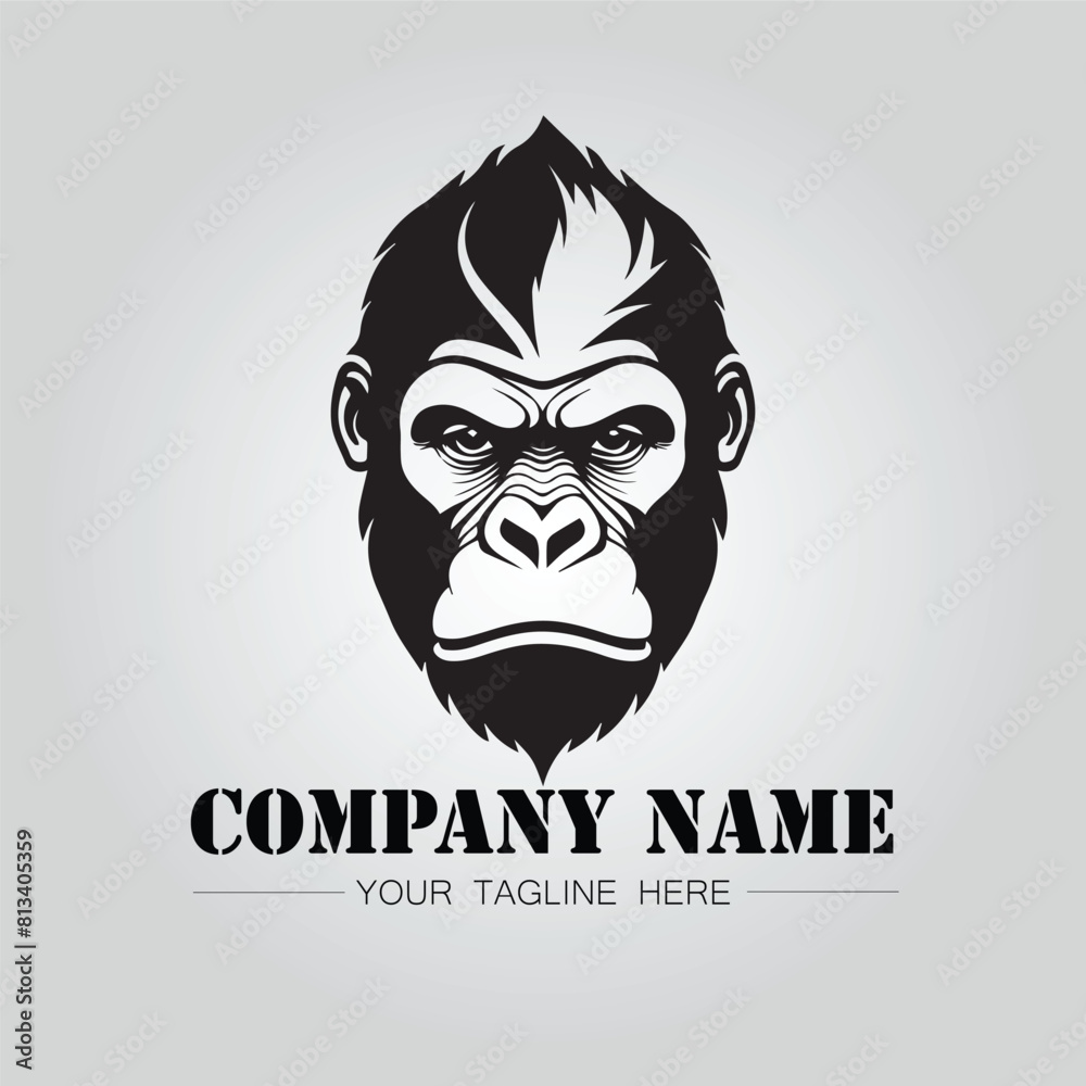 Gorilla Head symbol logo company vector image on the white background Gorilla Head symbol logo company vector image on the white background