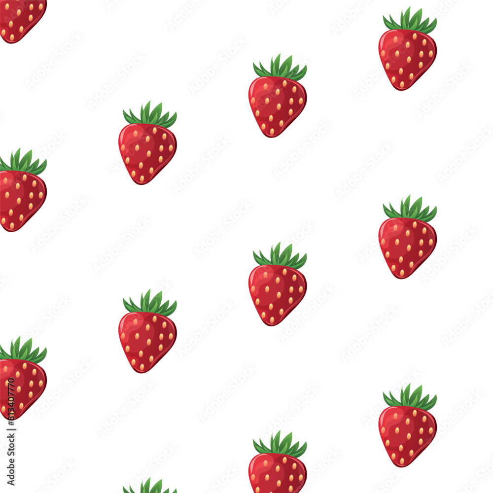 Seamless pattern with strawberry on white background. Vector simple pattern for print, fabric, textile, banner, other design.
Seamless pattern with strawberry on white background. Vector simple pattern for print, fabric, textile, banner, other design.