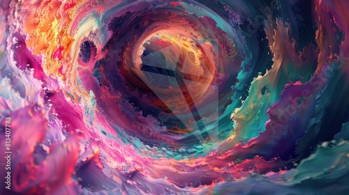 A swirling vortex of vibrant colors