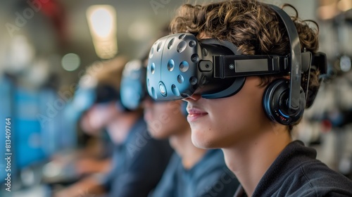 Young Girl Experiencing Virtual Reality Technology