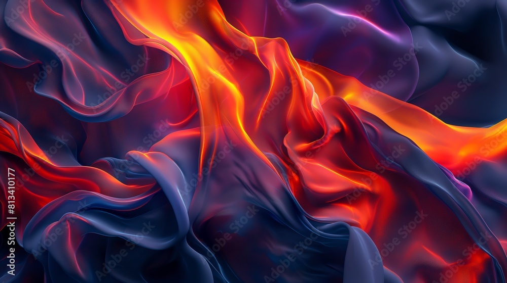 Fiery Silk Waves Abstract Digital Art Fiery Silk Waves Abstract Digital Art