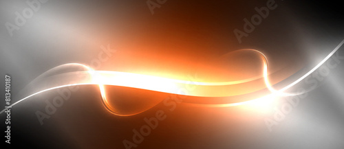 An atmospheric phenomenon of a glowing orange and white wave against a black background reminiscent of an afterglow in the sky. The colors resemble the heat and intensity of a red sky at morning