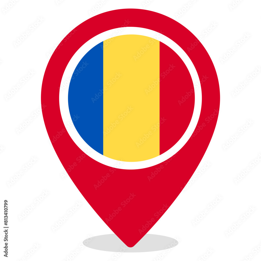 Fototapeta premium Vector Icon for Romania, country, national, flag, world flag