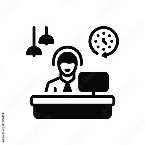 Black solid icon for helpdesk