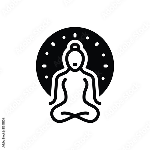 Black solid icon for patience