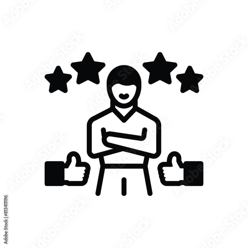 Black solid icon for satisfied