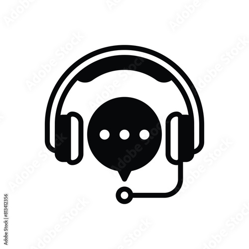 Black solid icon for helpline