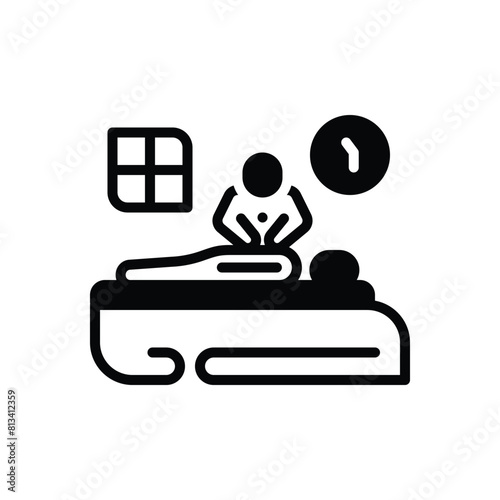 Black solid icon for heart massage