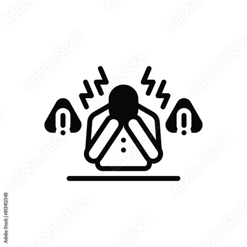 Black solid icon for panic attack