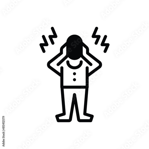 Black solid icon for panic attack