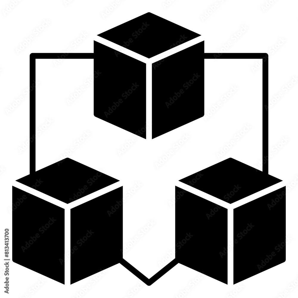 Vector Icon network, business, blockchain, it, data interconnected Vector Icon network, business, blockchain, it, data interconnected