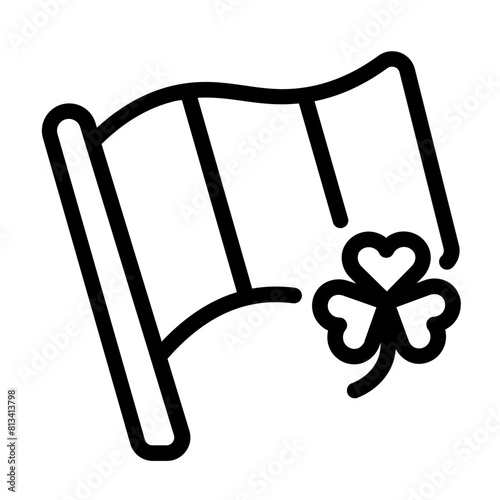 Ireland Flag Icon With Line Style 