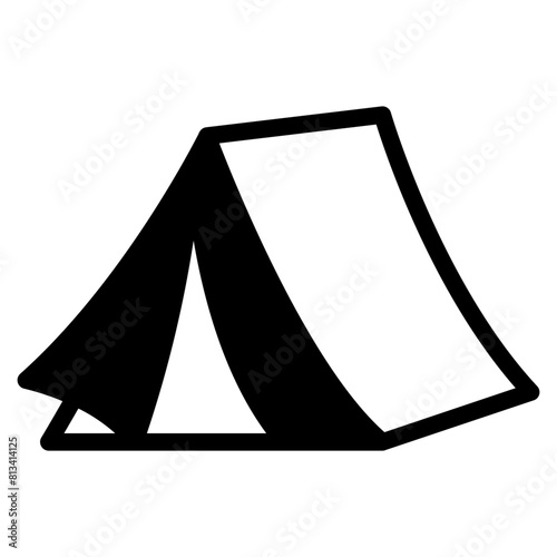 Camping tent at outdoor camp icon for apps and websites