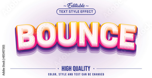 Editable text style effect - Bounce text style theme. photo