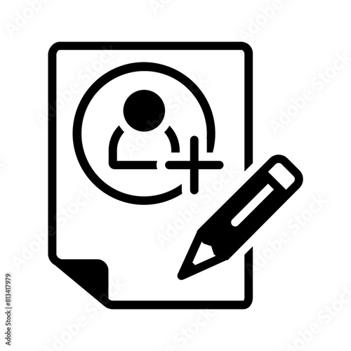 Vector solid black icon for Enroll