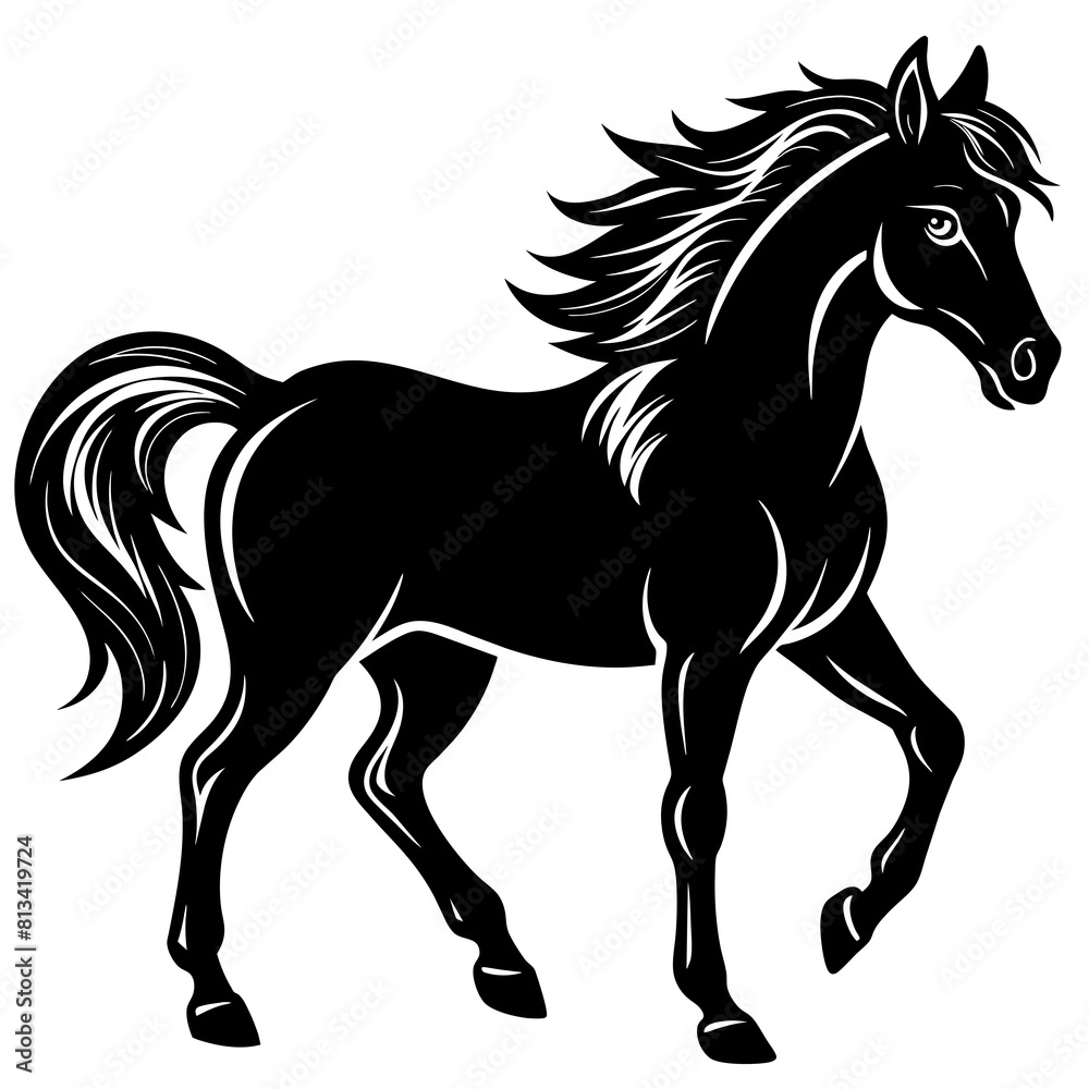 horse silhouette isolated on white horse silhouette isolated on white