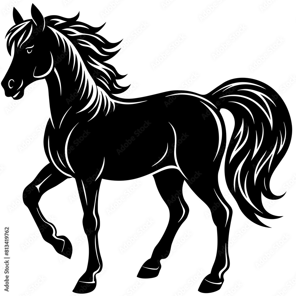 horse silhouette isolated on white horse silhouette isolated on white