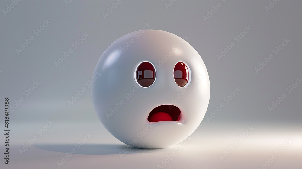 afraid expression 3d render illustration afraid expression 3d render illustration