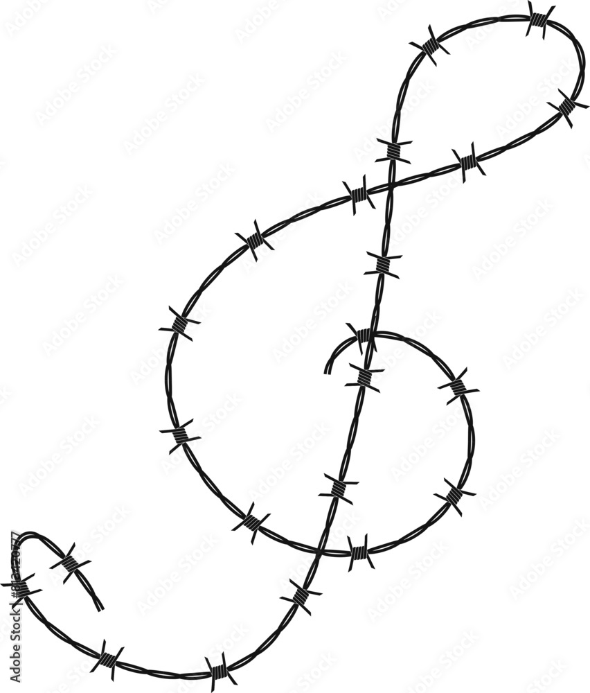 Twisted barbed wire silhouettes Steel black wire barb fence frames. Concept of protection, danger or security Twisted barbed wire silhouettes Steel black wire barb fence frames. Concept of protection, danger or security